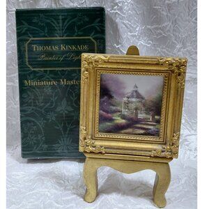 NOB Thomas Kinkade Miniature Masterpiece Frame & Easel With Original Box